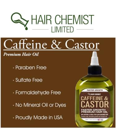 Hair Chemist Caffeine & Castor Hair Oil 7.1 oz. | Promotes Faster Hair Growth - Buy Online on GoSupps.com