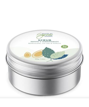 Officina dei Saponi Organic Body Scrub Mint and Lemongrass Regenerating with Volterra Salt 100% Natural Vegan 200g
