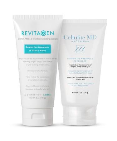 Cellulite MD Bundle with Revitagen - For Reducing Cellulite + Stretch Marks - Restore Tight Smooth Skin (2 Items)#
