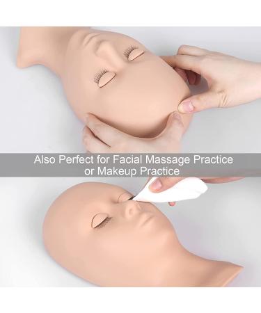 Fenshine Silicone Lash Mannequin Head with Replaced Eyelids - Soft Practice Head for Eyelash Extension Training (Skin Color) - Buy Online on GoSupps.com