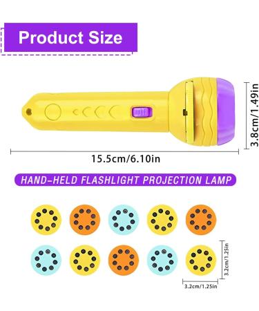 Children's Projector Flashlight - 2-Piece Set with 80 Fun Patterns for Kids Aged 2-8 | Perfect Gift for Girls | Energy Class A++ - Buy Online on GoSupps.com