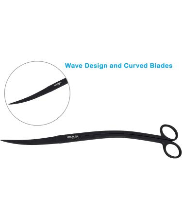 Innotech 25 CM Black Aquarium Scissors | Wave Scissors for Aquatic Plant Care - Ideal for Aquarium Cleaning - Buy Online on GoSupps.com