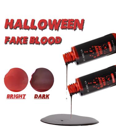 Bobisuka Halloween Kunstblut 2 Set - Realistic Washable Fake Blood for Carnival Film & Theater | Dark Red & Scarlet Red - Buy Online on GoSupps.com