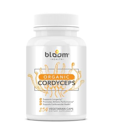 Bloom Health Cordyceps Mushroom Capsules - Promote Energy and Endurance Support 1 000MG (7% Polysaccharides with Alpha and Beta Glucans) 125 Days Supply - Organic Non-GMO Vegan-Friendly