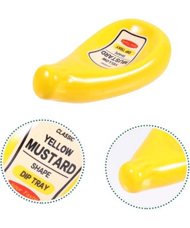 HOMSFOU 2 Pcs Soy Sauce Dish Condiment Bowl Ceramic Jewelry Dish Asian Sauce Bowls Condiment Bowls Ceramic Sauce Bowl Fork Stand Ceramics Ceramic Plate Modeling Dinner Party Yellowx2pcs 11.5X5.7X2.7CMx2pcs - Buy Online on GoSupps.com