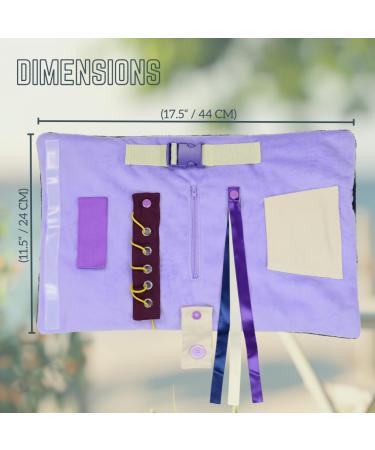 Modaliv 2-in-1 Alzheimer's & Dementia Sensory Cushion - Durable Fidget Blank with 8 Activities for Adults (Purple/Lilac) - International Shipping Available - Buy Online on GoSupps.com