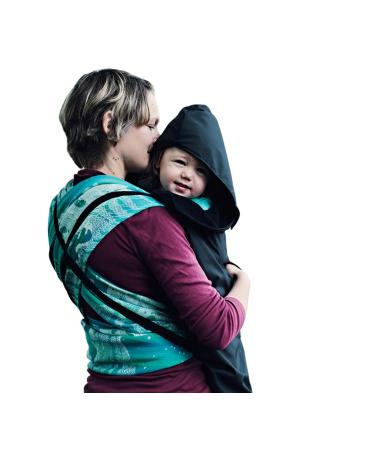 BundleBean - Babywearing Fleece Lined Cover - Waterproof Cover for All Weathers - Sling Cover Fits All Size Slings & Carriers (Plain Black)