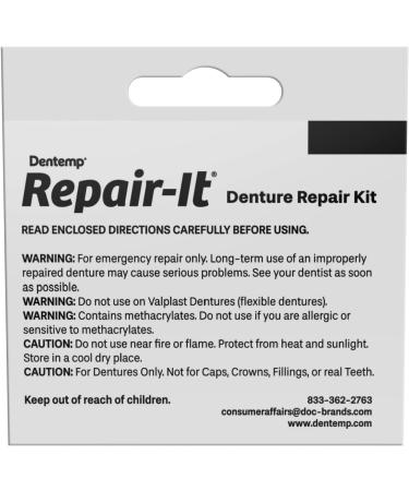 D.O.C. Repair-It Denture Repair Kit - 3 Repairs | Easy DIY Solution - Buy Online on GoSupps.com