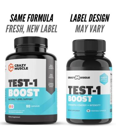 Crazy Muscle Testosterone Booster - 1300mg Per Capsule for Men & Women | 90 Pills to Boost Low Testosterone & Enhance Muscle Growth - Buy Online on GoSupps.com