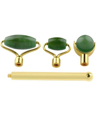 mookaitedecor Jade Roller Green Aventurine 3 in 1 Set Removable Replacement Rollers Anti-Aging Massager Tool for Face and Neck - Buy Online on GoSupps.com