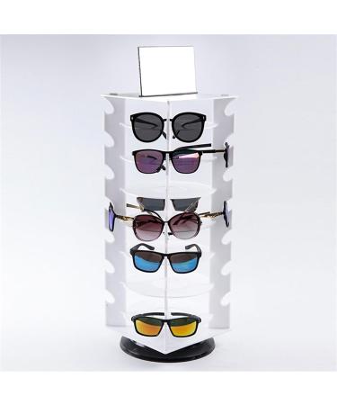 WAOCEO Rotating Eyeglass Stand with Mirror - Desktop Holder for Sunglasses & Nearsighted Glasses - Buy Online on GoSupps.com