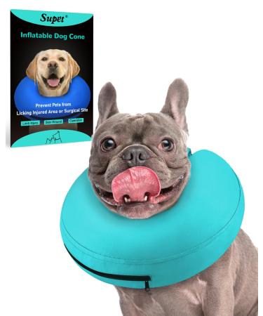 Supet dog cone after operations protective inflatable dog collar pet recording collar soft pet cone for small medium-sized or large dogs and cats anti-bite licking L: neck circumference: 33.0-35.6 cm green - Buy Online on GoSupps.com