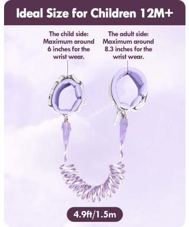LilKisThk Child Leash Backpack 2 Pack - Toddler Safety Harness with Key Lock - Baby Anti Lost Wrist Links - Blue+Purple - Buy Online on GoSupps.com