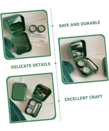 Solustre Contact Lens Container Set with Mirror Glitter Makeup & Travel Organizer Frosted Plastic Case for Lenses - Buy Online on GoSupps.com