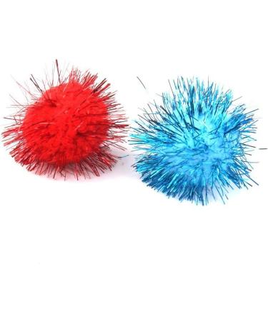 BIPY 20/Pack 3.5cm Cat Toy Soft Balls Kitten Toys with Tinsel Fluff Indoor Pompom Ball Assorted Color Random Tinsel fluff ball 20pcs - Buy Online on GoSupps.com