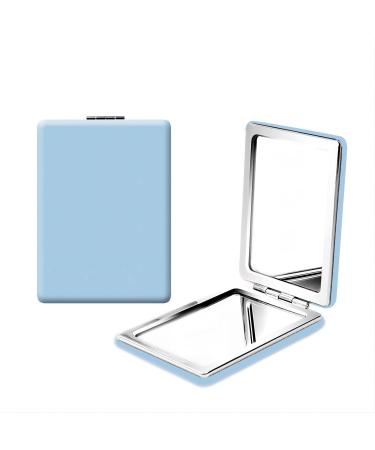 BIMIGET Compact Mirror for Men  Women and Girls  Blue Travel Makeup Mirrors for Handbag and Pocket  Portable Double-Sided Mirror with Distortion Free (Blue)