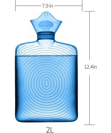 Samply 2L Hot Water Bottle with Cute Bear Blue Fleece Cover for Hot/Cold Compress - Hand & Feet Warmer, Neck/Shoulder Pain Relief - Buy Online on GoSupps.com