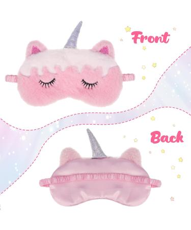 Heyu-Lotus Cute Unicorn Animal Plush Kids Eye Masks for Sleeping - 4 Pcs Set - Pink, White, Colorful - Ideal for Girls, Children, Adults - Buy Online on GoSupps.com