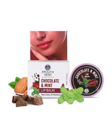 Chocolate & Mint Lip Balm For Men & Women| A Nourishing Lip Balm with Vitamin E Almond & Olive Oil | Heals Cracked & Undernourished Lips| Moisturizer For Chapped And Dry Lips|(10gm)