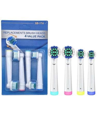 Small Medium and Large-Sized Brushes Suit Replacement Toothbrush Heads Compatible with Oral B Braun Gentle Cleaning Soft Bristle Electric Toothbrush Heads (4PCS) White
