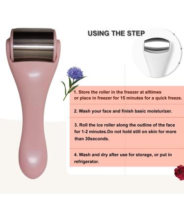 Hysotok Stainless Steel Ice Roller for Face & Eye - 2 Pcs Pink Face Massager for Puffiness, Migraine & Pain Relief - Mini Ice Roller for Dark Circles - Facial Cooling Tool - Buy Online on GoSupps.com