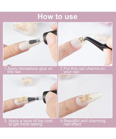 57pcs Gold Letters Nail Stud Alloy Rhinestone + Dollar Sign Money Nail Art Charms for Acrylic Nails - B-Golden - Buy Online on GoSupps.com