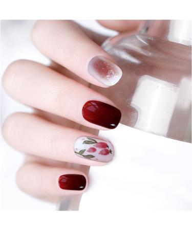 Andiker Press-On Nails 2 Styles Reusable Fake Nails Square and Short Nails with Prep Mini File and 2 Sheets of Jelly Glue DIY Press-On Manicure for Women Ladies (moonlight+ red plum) - Buy Online on GoSupps.com