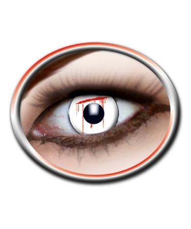 Zoelibat Eyecatcher motif lenses - White Slash m34 - colored 3-month contact lenses - white red for vampire horror Halloween costume