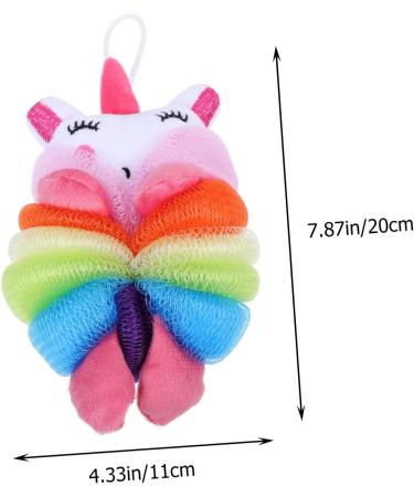 Minkissy Unicorn Shower Loofah for Kids | Bath Ball & Travel Case | Soft Scrubber & Baby Sponge | Pink Rubbing Shower Tools - Buy Online on GoSupps.com