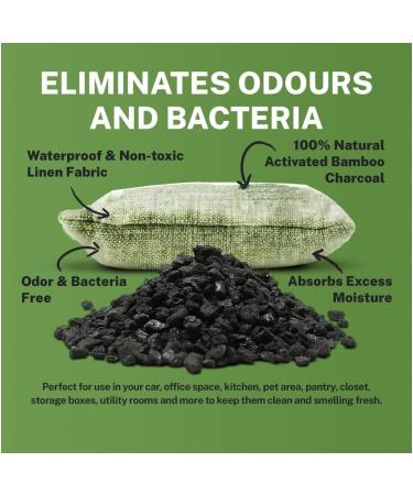 Bobozhong Natural Air Purification Bag - 4 Pack 75g Bamboo Activated Carbon Odor Remover for Car Home Bedroom & Cupboards - Buy Online on GoSupps.com