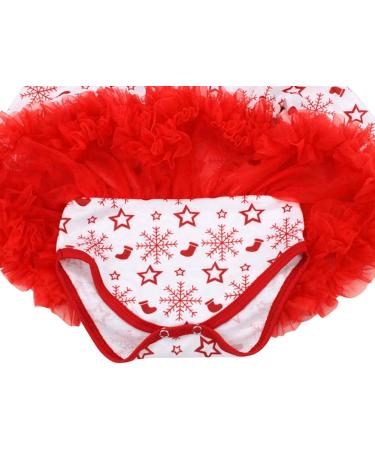 FYMNSI Baby Girls My First Christmas Outfit 4pcs Set | Princess Tutu Romper Dress with Bowknot Headband, Shoes, and Leg Warmers | 0-18 Months | 3-6 Months | White Snowflake Lace - Buy Online on GoSupps.com