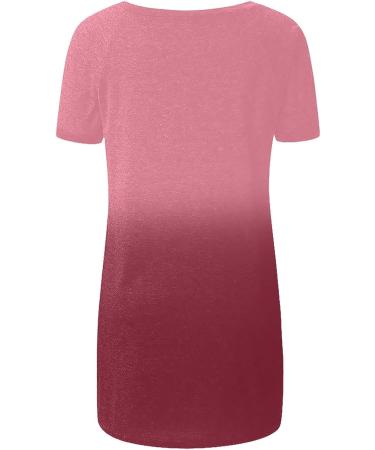 ABABC Women's Ombre Print V-Neck Tunic Top - Medium Pink - Buy Online on GoSupps.com