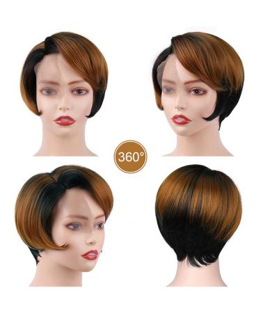 Ombre Blonde Short Pixie Cut Wig for Black Women - 6 inch Synthetic Daily Use Bob Wig - Buy Online on GoSupps.com