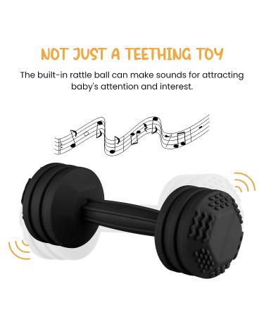 Silicone Baby Dumbbell Teether Weight Rattle Toy - Perfect Gift for Boys and Girls - Buy Online on GoSupps.com