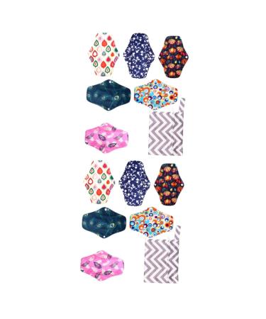 Minkissy 12 STK Storage bags for women's bandages Bio-pads menstruation natural ladies bandage care mat. Storage pocket water. The outer layer consists of printed