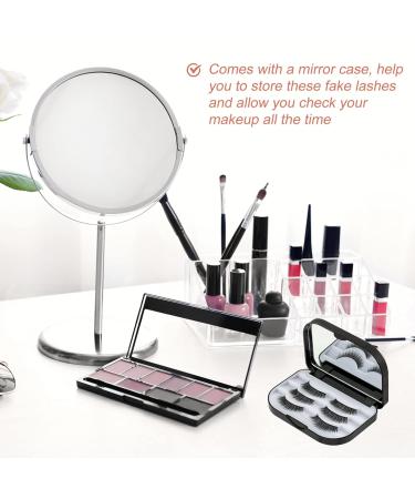 Shmian Empty Eyelash Case with Makeup Mirror - Travel Friendly Storage Organizer for 3 Pairs Black Lashes - Buy Online on GoSupps.com
