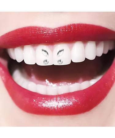 Tooth Crystals - 4pcs Tartar Tooth Decorations | DIY Gemstone & Rhinestone Ornaments for Nail & Teeth Decor - Buy Online on GoSupps.com