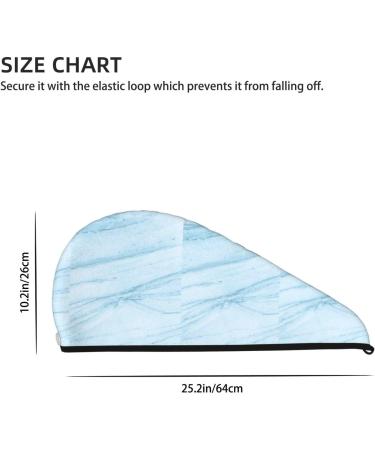 Hair Towel Wrap | Quick-Dry Hair Drying Towel Turban | Blue Marble Button Design - Buy Online on GoSupps.com