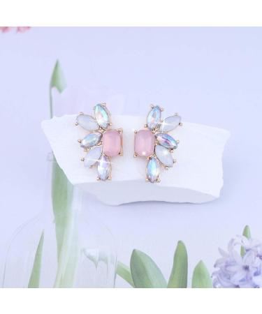 Shop Vintage Rainbow Crystal Drop Earrings | Colorful Rhinestone Studs for Women - Buy Online on GoSupps.com
