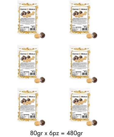  Coffee World Ciocoworld - Sweet Amaretti Coated with Dark Chocolate Small Chocolates in One Serving Coffee World 480g (6 x 80g Bags) - Buy Online on GoSupps.com