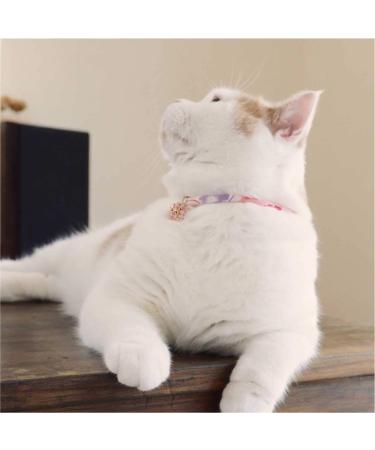 Necoichi Chirimen Cat Collar with Clover Bell Handcrafted in Japan - Pastel Pink, One Size - Buy Online on GoSupps.com