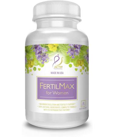 ACTIF FertilMax for Women - Fertility & Ovulation Support Supplement - 60 Count - Non-GMO & Clinically Proven - Made in USA - Buy Online on GoSupps.com