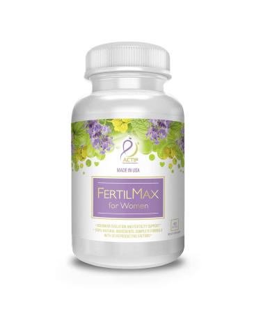 ACTIF FertilMax for Women - 1 Fertility Supplement and Ovulation Support Maximum Strength Clinically Proven - Non-GMO Made in USA 60 Count