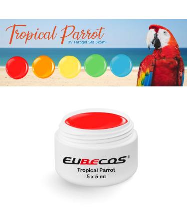 EuBeCos Tropical Parrot Wetlook Color Gel Set - Studio Quality Made in Germany | Special Offer - 5 x 5 ml - Buy Online on GoSupps.com