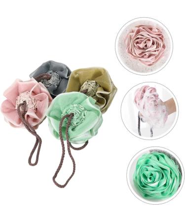 Healeved 4pcs Bath Flower Scrubber - Exfoliating & Cleaning Balls for Comfortable Home Bathing - Buy Online on GoSupps.com