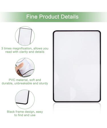 Fulaicai 10PCS Page Magnifier Magnifying Sheet 3 Times Magnifying Glass for Reading PVC Rectangular Plastic Reading Aids for Reading Newspaper Low Vision Aids Small Print and Document - Buy Online on GoSupps.com