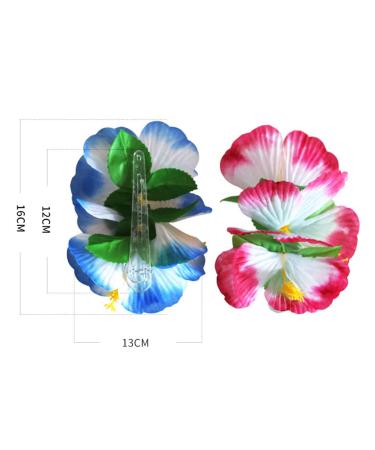 Hibiscus Flower Hair Clips - 6 Pcs Hawaiian Theme Artificial Hair Accessories for Women and Girls | Costume Party Favors in Random Colors - Buy Online on GoSupps.com