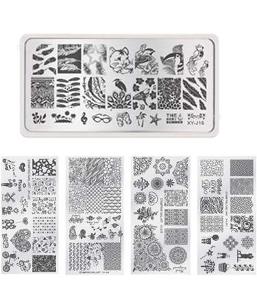 Nail Art Stamping Template Kit - 5 Geometric Pattern Plates for DIY Nail Art | Multi-Style Manicure Templates - Buy Online on GoSupps.com