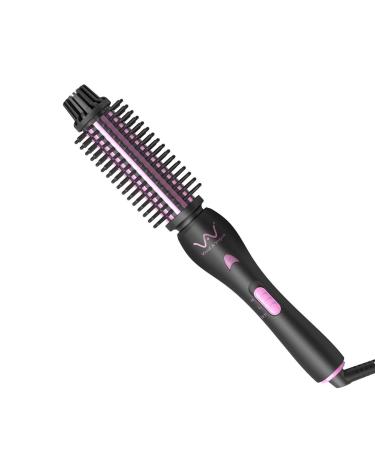 Hair Curler Brush Instant Heat Styling Brush Ceramic Tourmaline Curling Iron Professional Anti-Scald Curling Wand  Dual Voltage Travel 1 Inch Use