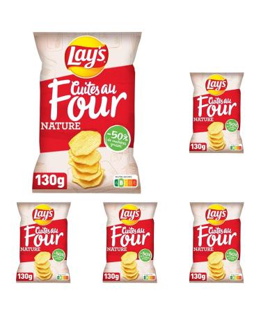 Lay's Chips cuites au four nature - Le paquet de 130g (Lot de 5)